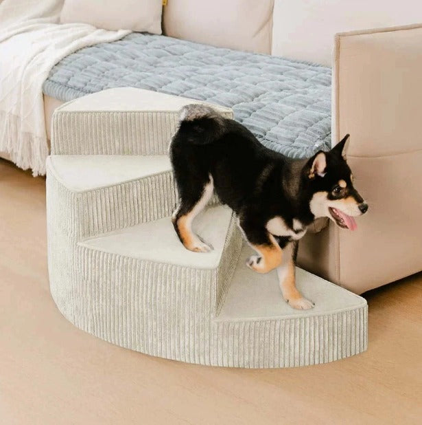 Foam pet steps with durable, washable cover, ideal for all small pets.