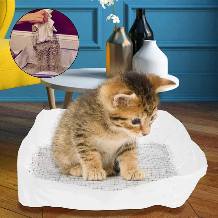 Sustainable cat litter tray liner, reusable and eco-friendly for a hygienic pet care routine.