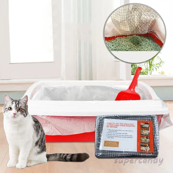 Close-up of a durable reusable litter box liner, offering a sustainable solution for cat hygiene.