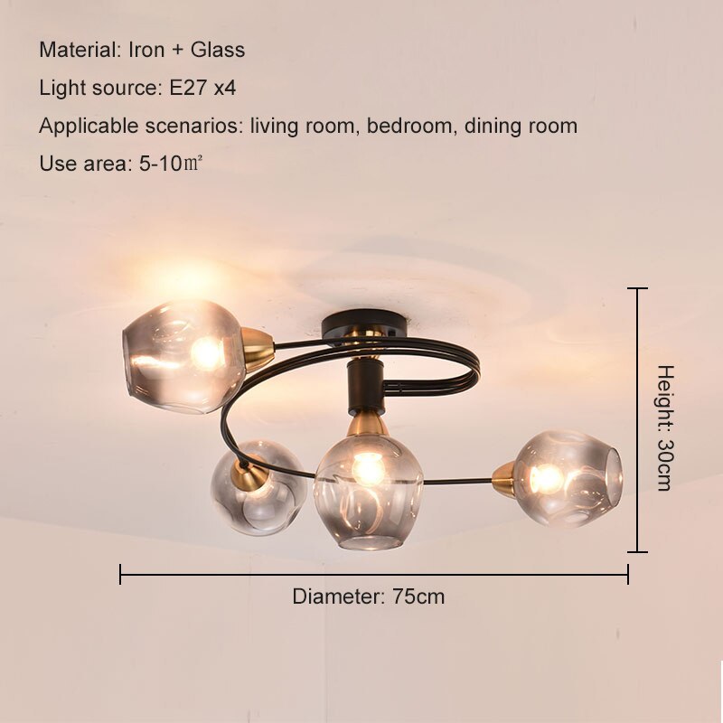 Modern gold flush mount ceiling lamp, sophisticated lighting for contemporary living room.