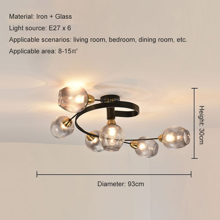 Gold Tavin contemporary flush mount; chic illumination for a luxurious modern home.