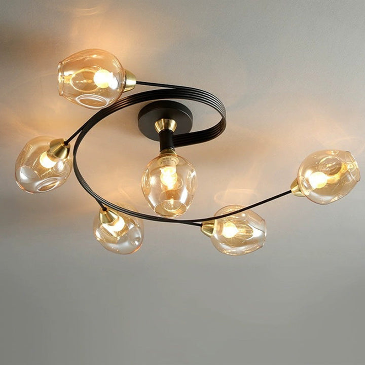 Amber Tavin contemporary flush mount; stylish illumination for a welcoming modern home.