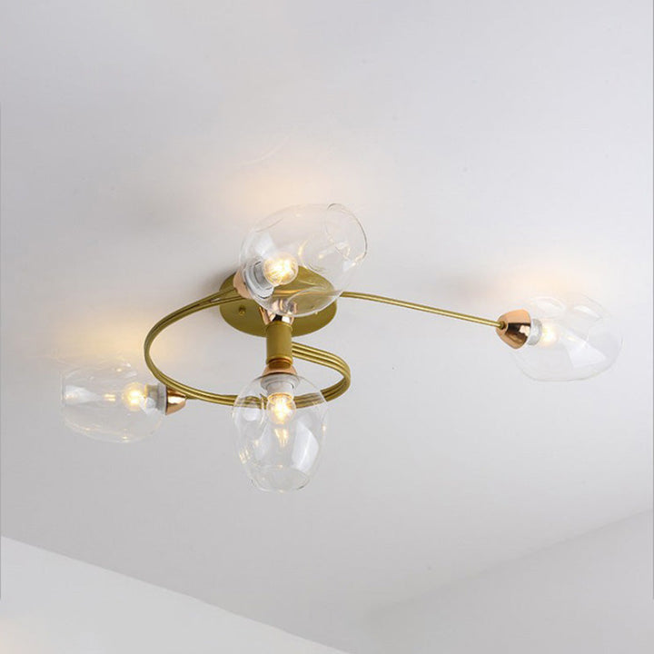Modern smoke grey flush mount ceiling lamp, sophisticated lighting for living room.