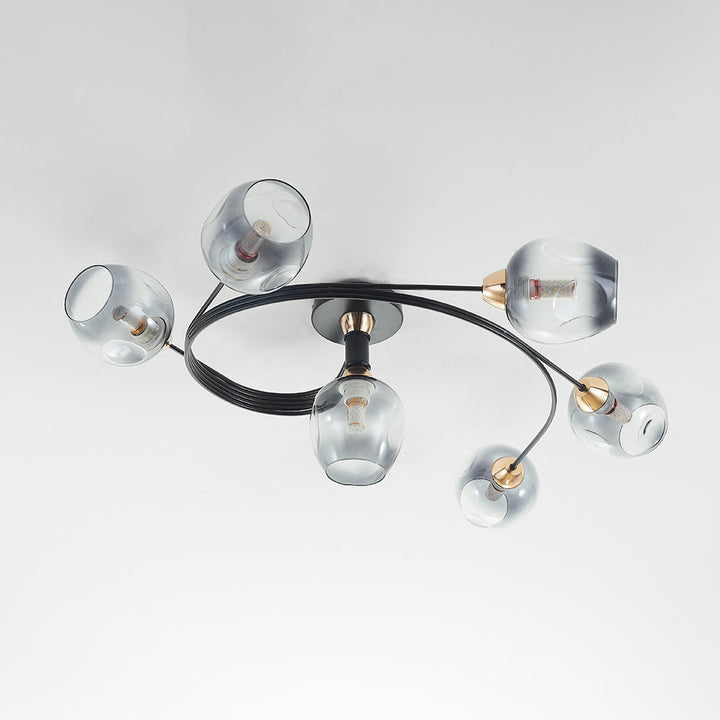 Tavin Modern Flush Mount; premium lighting for dining room, living room, and bedroom.