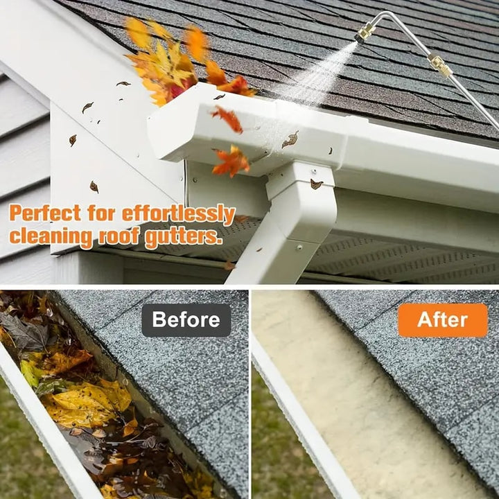 Telescoping high pressure washer wand for effective exterior home cleaning.