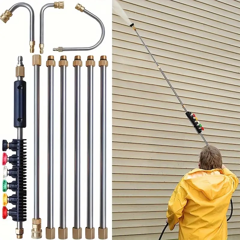 Gutter & roof cleaning telescoping pressure washer wand for efficient home maintenance.