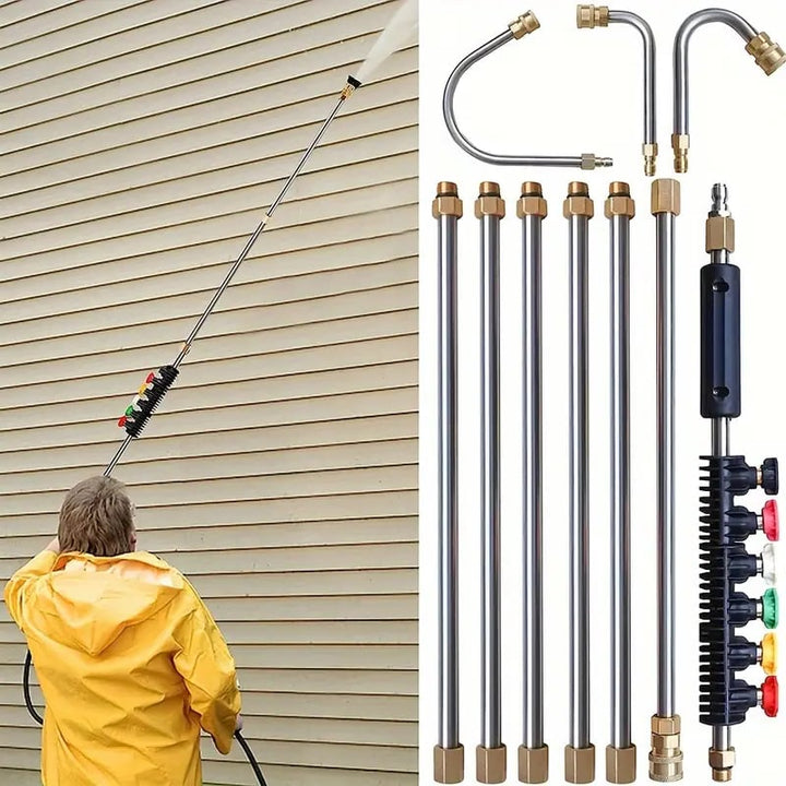 Gutter & roof cleaning telescoping pressure washer wand for efficient home maintenance.