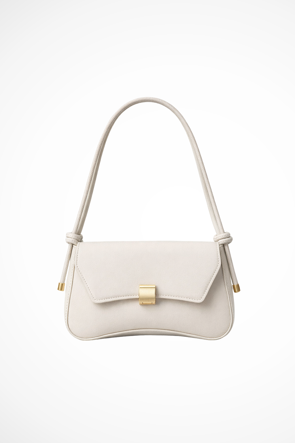 Stylish green minimalist women's shoulder bag with a gleaming gold clasp & convenient adjustable strap.