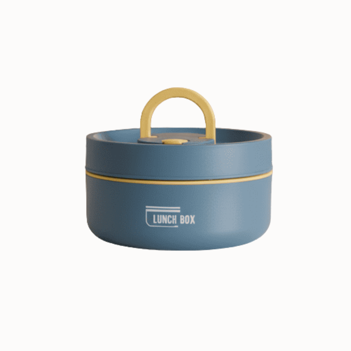 ThermalLock insulated stainless steel food container, leak-proof design.
