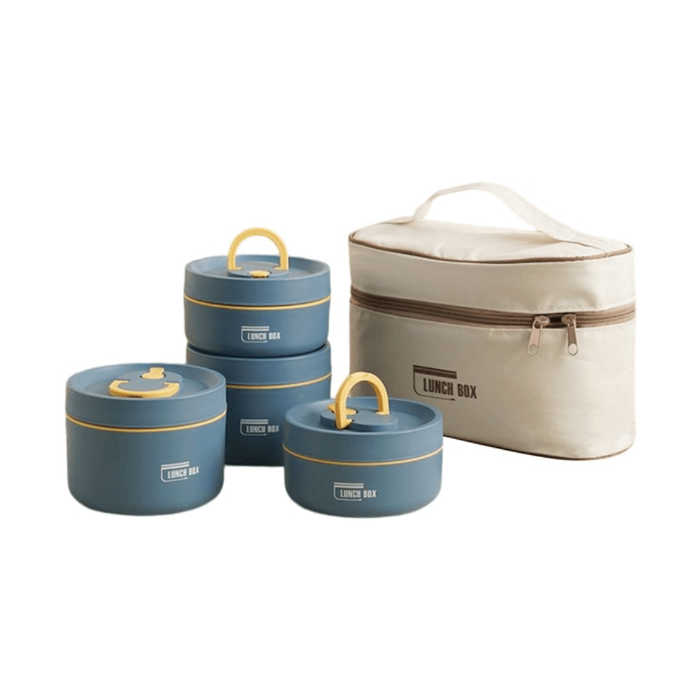 Brown portable thermal food container, easy to carry and store.