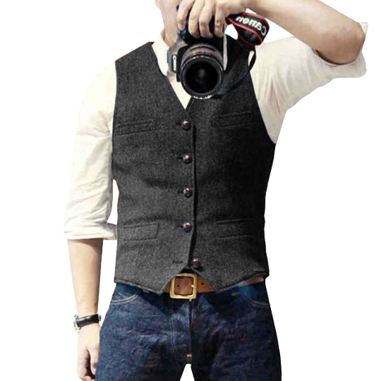Comfortable men's gilet, an essential timeless vest for versatile all-season fashion and smart casual outfits.