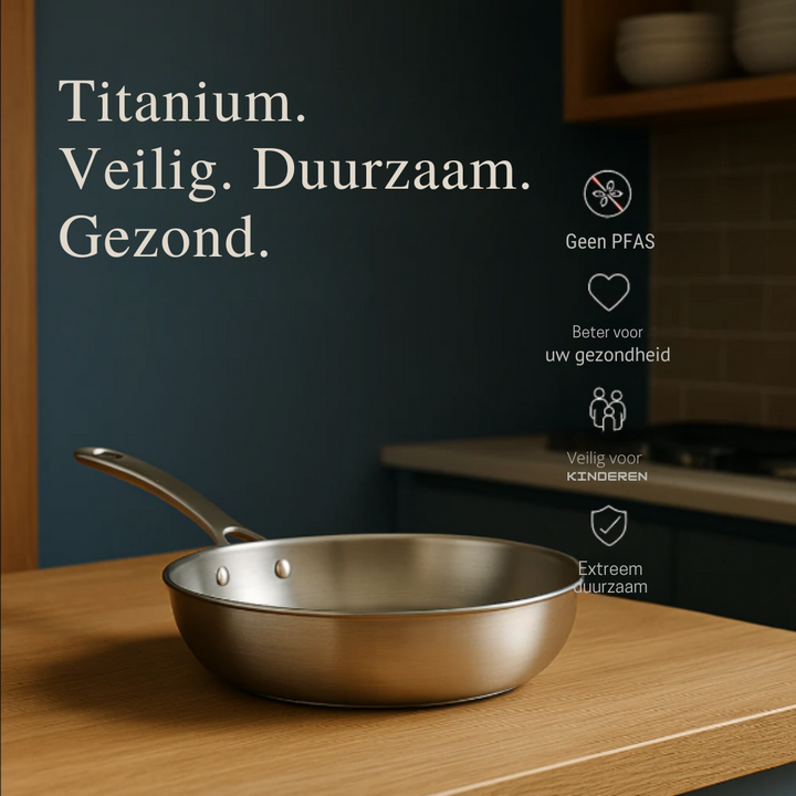 Elegant hammered titanium sauté pan from the TitanHammer collection.