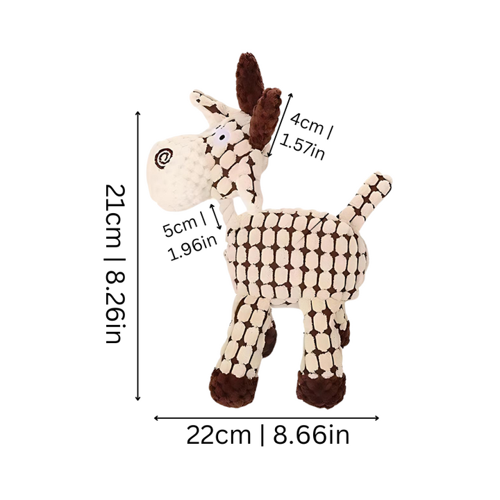 Set of three ToughPaws soft yet durable squeaky plush dog toys, ideal for small to medium breeds.