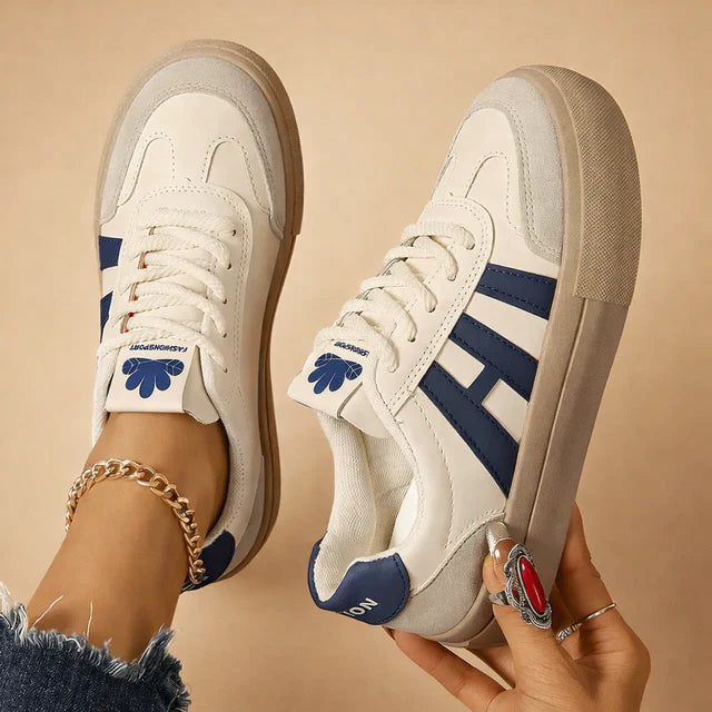 Trendy women's lightweight platform sneakers in white, perfect for all-day casual style & comfort.