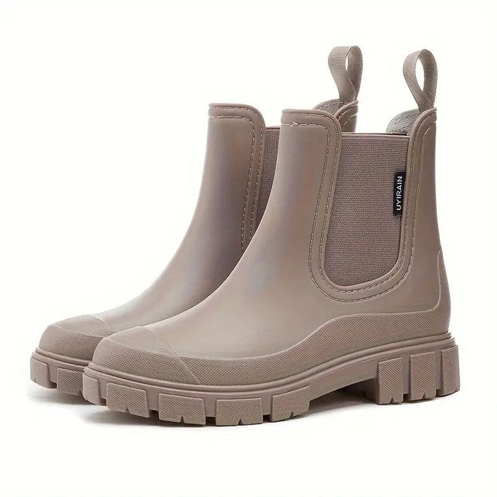 Trendy women's waterproof rain boots for stylish wet weather protection. Stay chic and dry with these comfortable fashion boots.