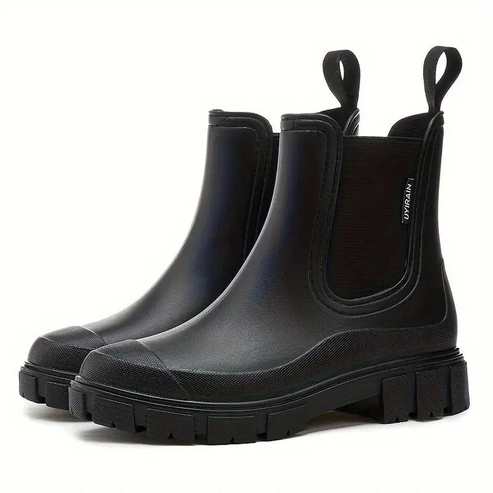 Durable women's waterproof rain boots. Trendy & comfortable fashion boots for wet weather, providing excellent outdoor protection.
