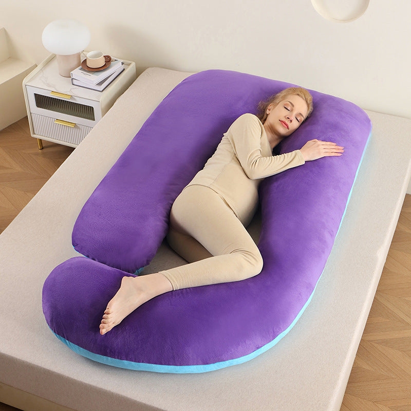 Washable ergonomic full body pillow for comfortable, pain-free sleep.