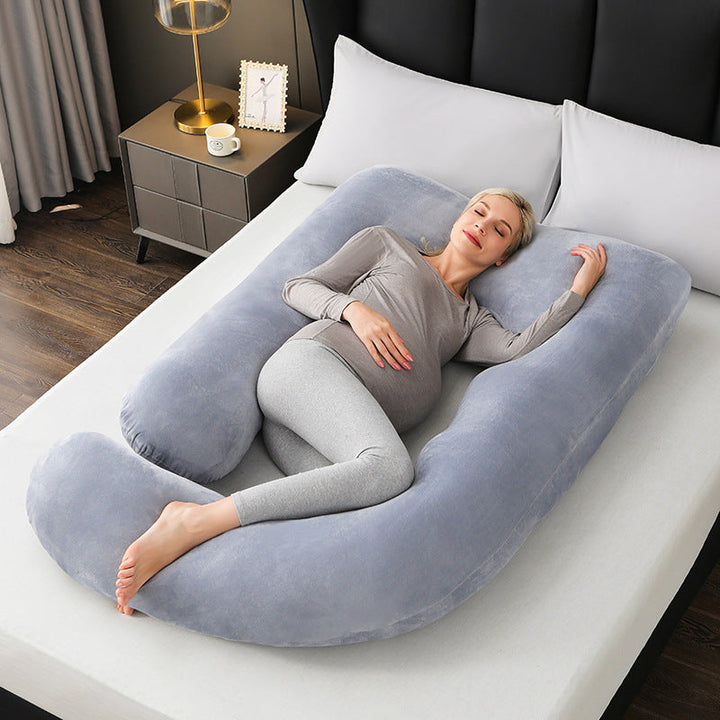Full body pillow for pain relief, ergonomic design & washable cover.