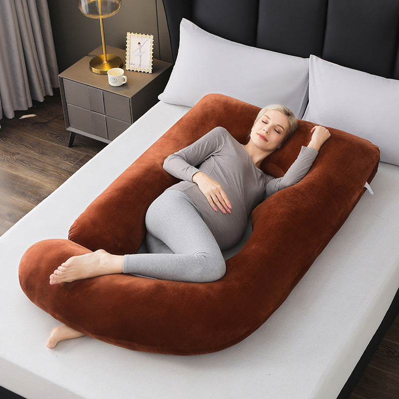 Large U-shaped comfort pillow, ideal for pregnancy, nursing & back support.