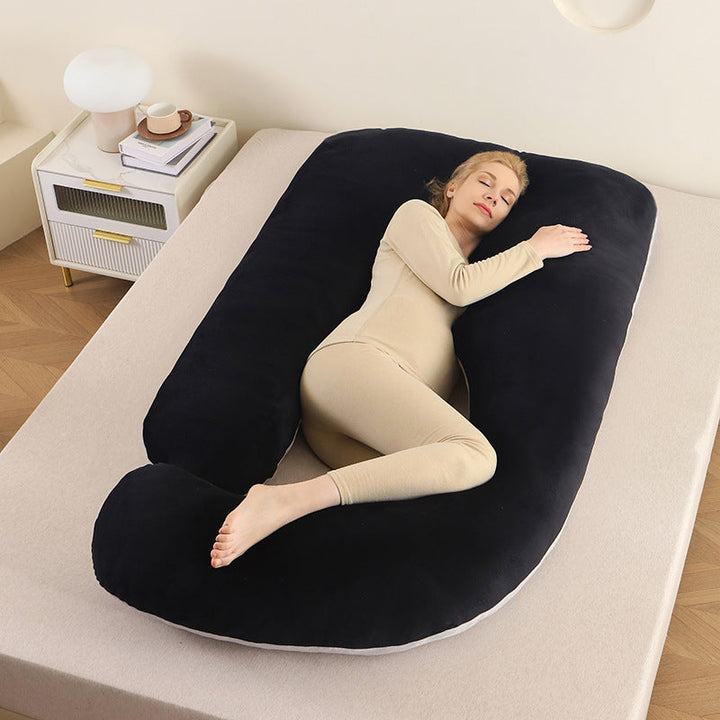 Washable full body comfort pillow, U-shaped for complete sleep support.