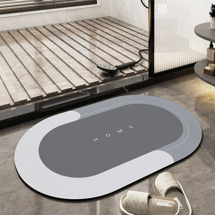 Practical rectangle bath mat, blue hue, designed for quick drying and safety.