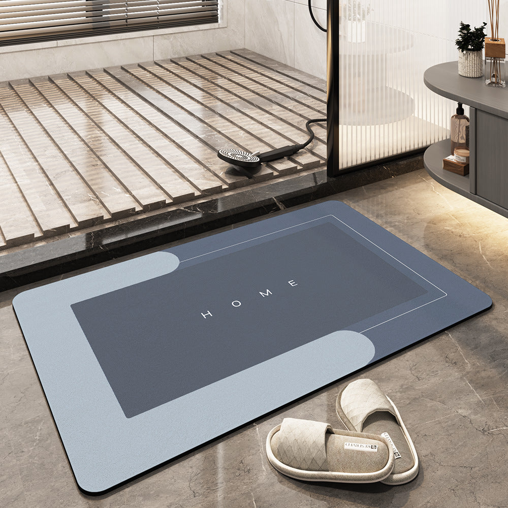 Fast-drying bath mat, green, ensuring a safe and dry bathroom floor.