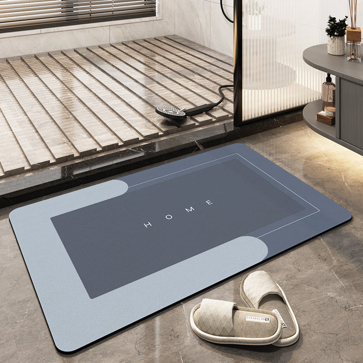 Fast-drying bath mat, green, ensuring a safe and dry bathroom floor.