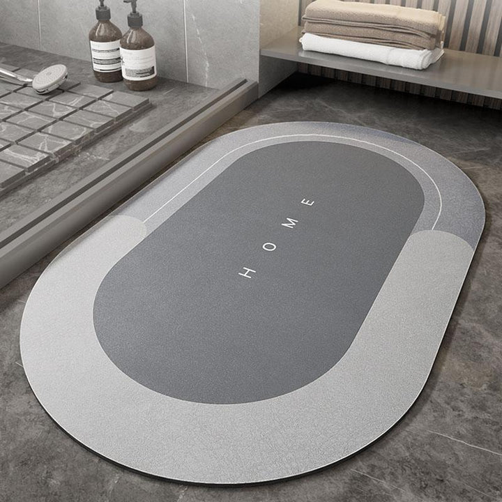 Ultra-absorbent gray bath mat, keeping floors dry and safe after showers.