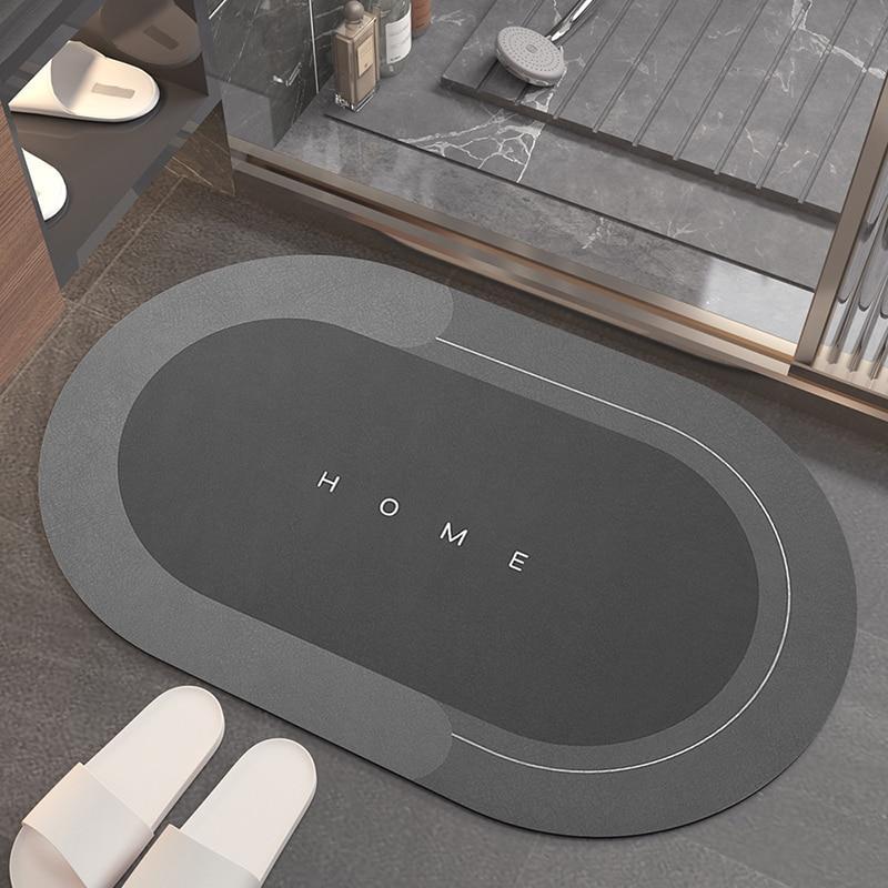 Luxurious quick-drying absorbent mat, offering comfort, floor protection, & modern style.