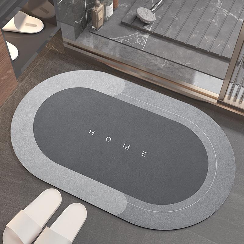 Premium bath mat with quick-dry technology, non-slip backing, and soft comfort.