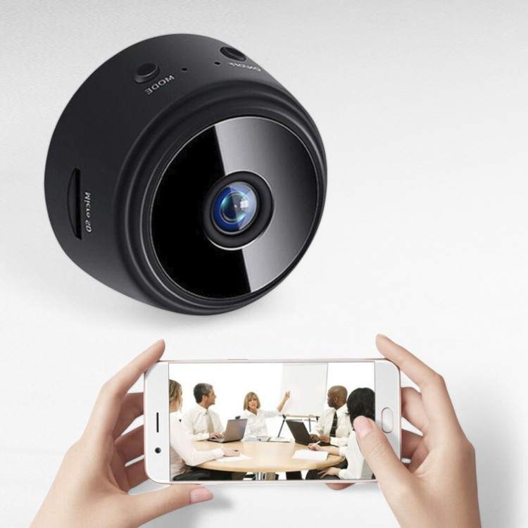 Discreet mini wireless HD camera, perfect for indoor home security & remote monitoring.