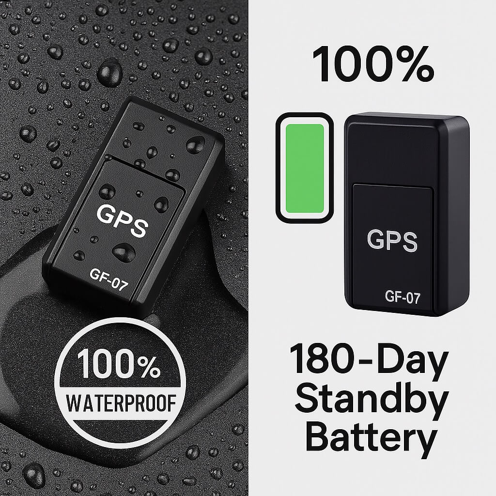 Discreet black magnetic anti-theft GPS security device for reliable real-time tracking of vehicles and valuables.