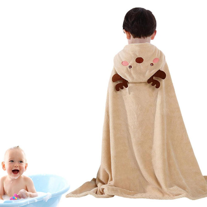 Cozy coral fleece hooded towel for babies, perfect for newborn and infant care