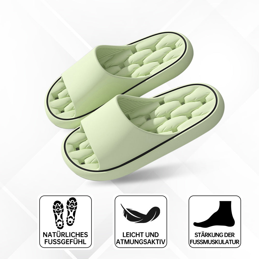 Durable and soft footwear with quick-drying properties and non-slip grip.