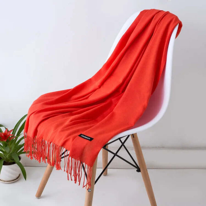 Draped ultra-soft luxury women's scarf, a beautiful and elegant fashion statement.