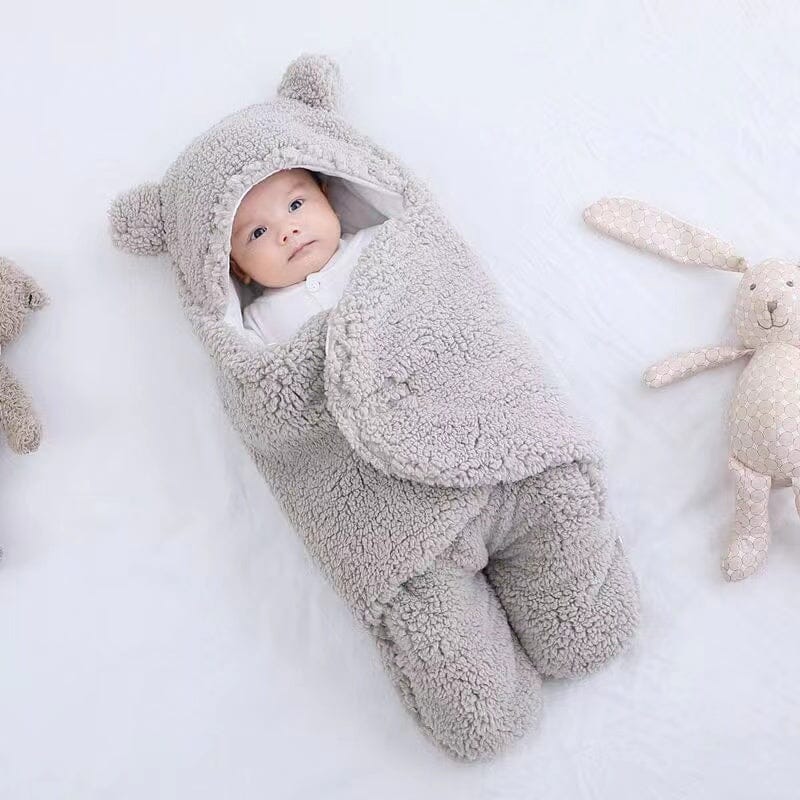 Cozy bear ear baby swaddle, a must-have soft baby blanket for newborns