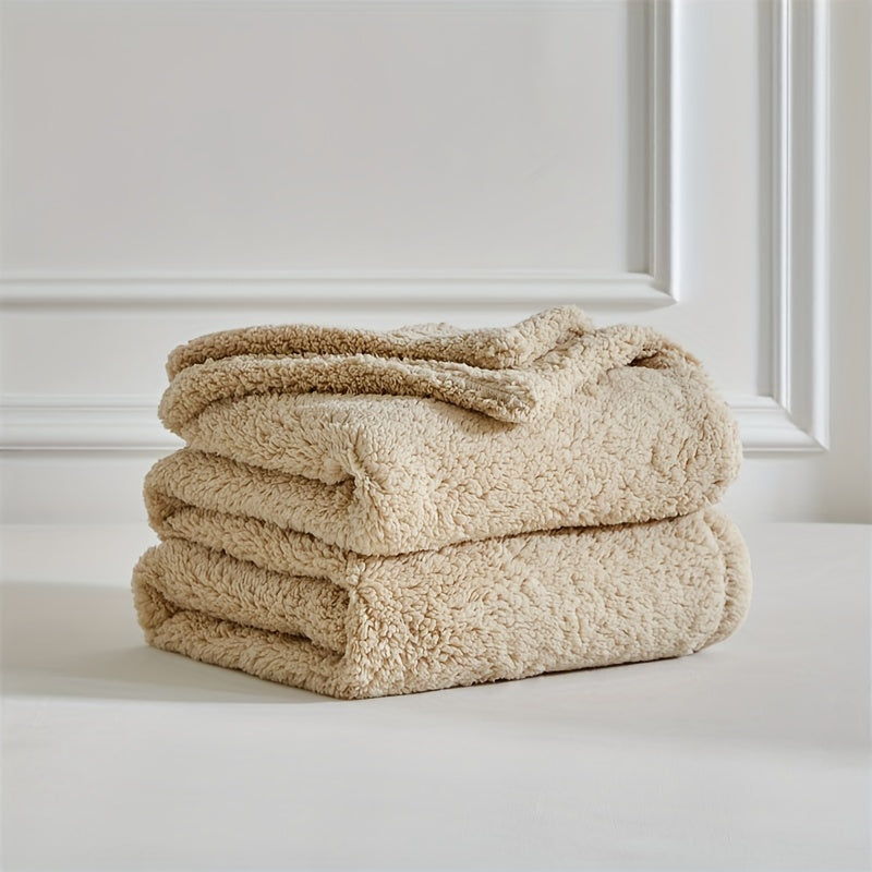 Textured ultra soft sherpa fleece blanket, warm & cozy home throw perfect for beds and sofas.