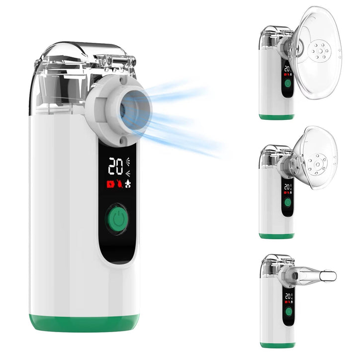 Personal UltraMist nebulizer provides quiet mist inhalation, perfect for discreet respiratory support.