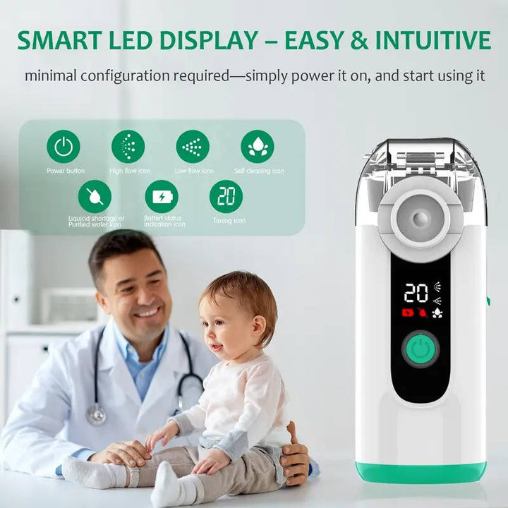 USB rechargeable UltraMist personal nebulizer, easy-to-use mist inhaler for breathing aid & health.