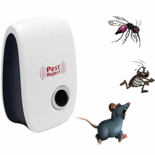 Ultrasonic rat repeller plug-in device for effective home rodent control, repelling mice and rats chemically-free.