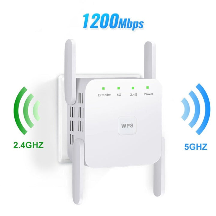 UltraXtend 5GHz WiFi Booster for enhanced home connectivity, boosting internet speed & eliminating dead zones.