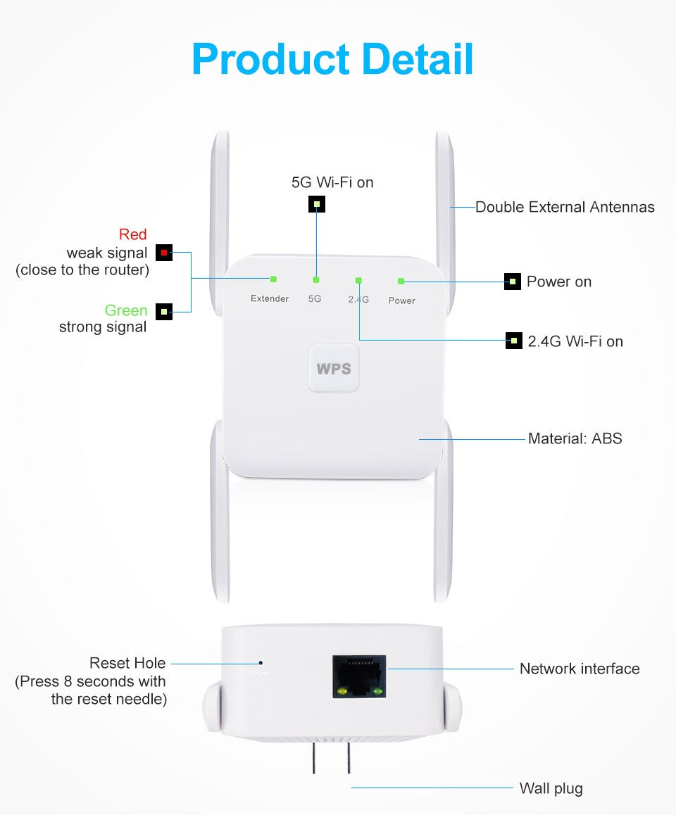 UltraXtend dual band WiFi booster resolves slow internet and buffering, delivering ultimate home connectivity.