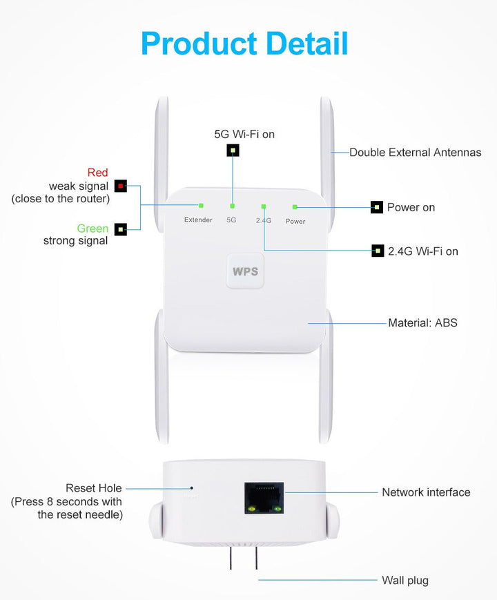 UltraXtend dual band WiFi booster resolves slow internet and buffering, delivering ultimate home connectivity.