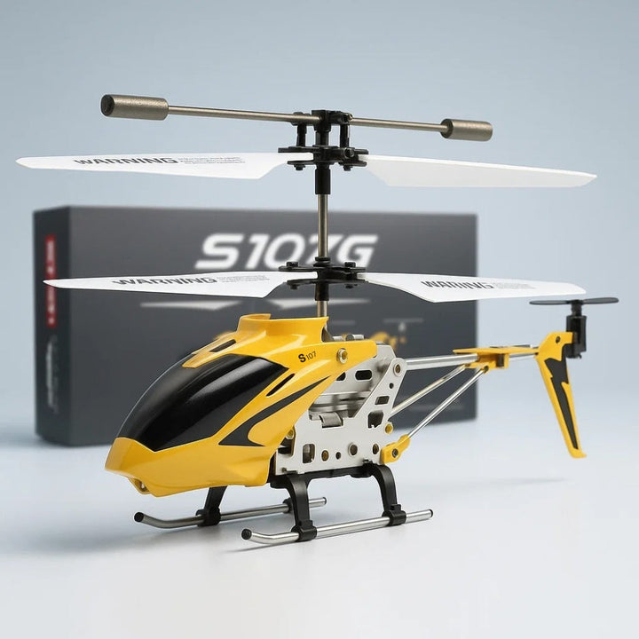 Durable mini RC helicopter, perfect unbreakable toy for indoor flying. Easy remote control for kids.