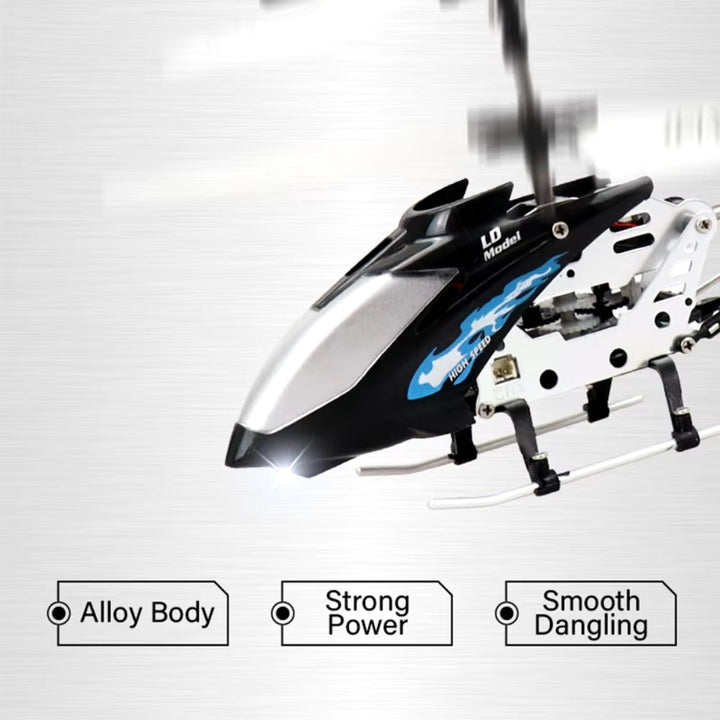 High-tech mini RC helicopter featuring durable build & gyro stabilization for smooth indoor remote control flying.
