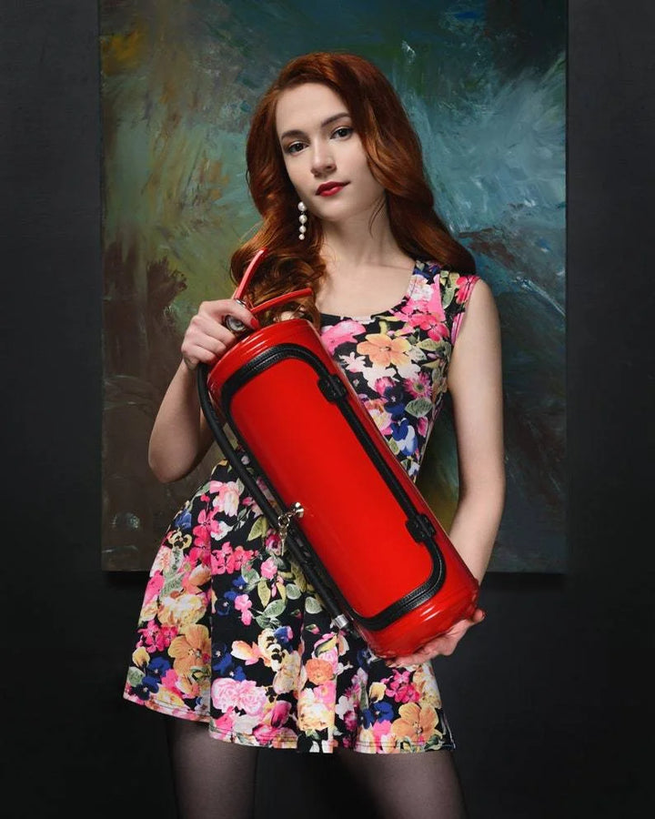 Man cave essential: a unique fire extinguisher bar for secret drink storage