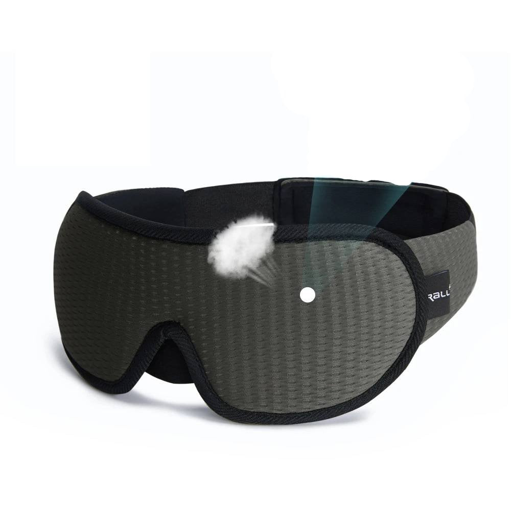 Soft unisex memory foam sleep mask with 3D contours. Perfect sleep aid for deep, undisturbed night rest & relaxation.