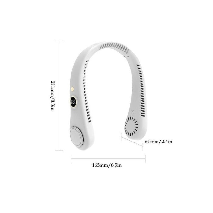 Portable hands-free cooling fan. This rechargeable bladeless neck fan is a summer essential for outdoor adventures.
