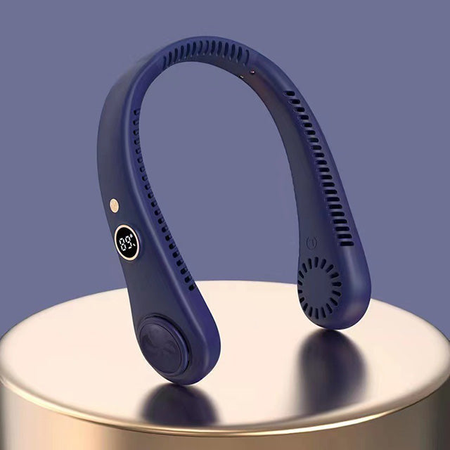 Stay refreshed with this 5-speed portable neck fan. Bladeless design ensures safe, hands-free personal cooling.