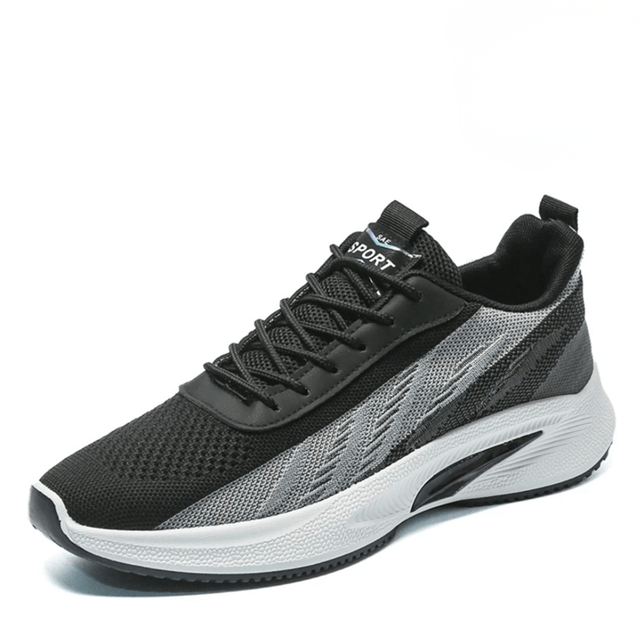 Unisex active lace-up sports shoes with a visible cushioned sole, perfect for athletic activities and everyday comfort.